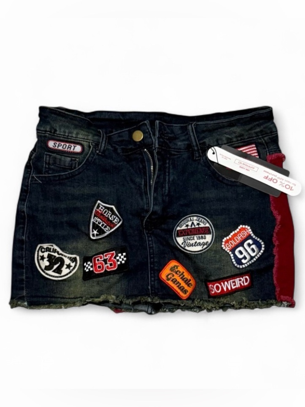 Vintage Distressed Retro Mini Skirt